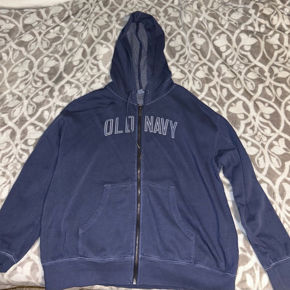 Old Navy Heather Blue Zip-Up Hoodie